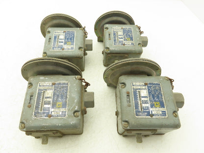 Square D 9012 AMW1  Pressure Switch 0.25-2.5# 120V-600VAC Lot Of 4