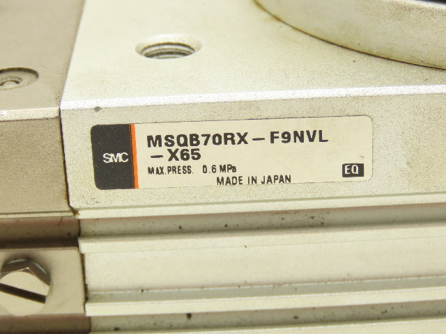 SMC MSQB70RX-F9NVL-X65 Pneumatic Rotary Actuator Table Rack & Pinion 0.6MPa