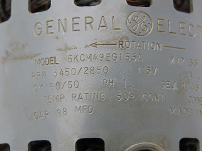 General Electric 5KCM49EG155A AC Motor 35MHP 3450RPM 115V 1ph Bracket Mounted