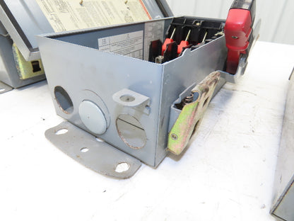 Square D HU-361 Safety Disconnect Switch 30A 600V 3Ph 30HP Non Fused Lot Of 4