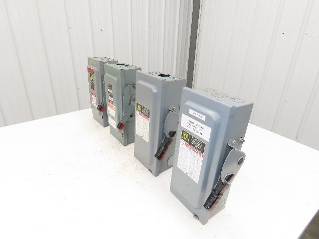 Square D H361 Safety Disconnect Switch Fusible 30A 600VAC 3P Lot Of 4