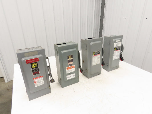 Square D H361 Safety Disconnect Switch Fusible 30A 600VAC 3P Lot Of 4