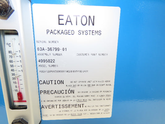 Eaton Vickers Hydraulic Power Unit 20Gal 5GPM 3000PSI 5Hp 460V 3Ph