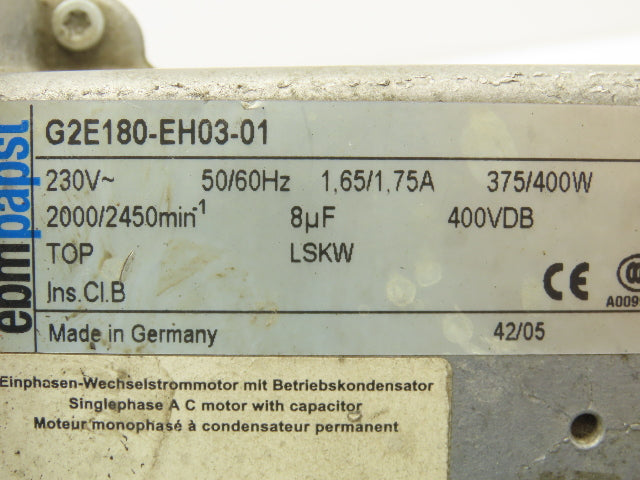 EBM-Papst G2E180-EH03-01 180mm Centrifugal Blower Fan 230VAC 1PH 2450RPM 400m³/h