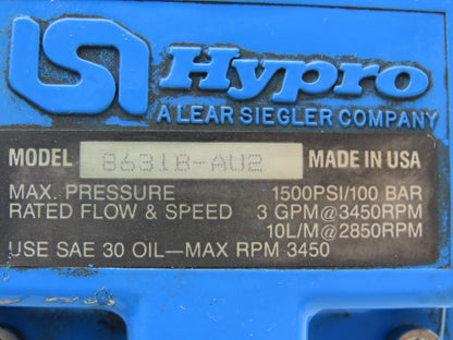 Hypro 8631B-AU2 Pressure Washer Duplex Plunger Pump 3gpm 1500psi 3/8"npt Brass