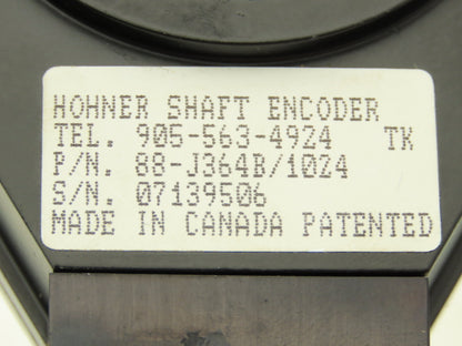 Hohner 88-J364B/1024 Hollow Shaft Encoder 1024ppr 12 Pin 1-1/8" Shaft