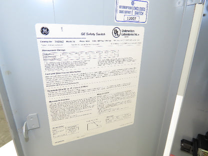 General Electric TH3362  Safety Disconnect Switch Fused 60A 600VAC Model 10