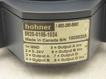 Hohner 8820-0108-1024 Hollow Shaft Encoder 1024ppr 12 Pin 1-1/8" Shaft