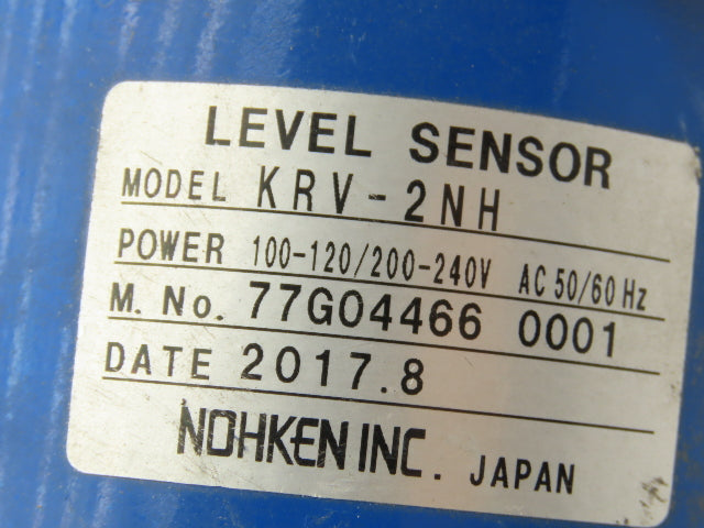 Nohken KRV-2NH Capacitance Level Sensor 10.5" Stainless Probe 3/4"NPT 120/240V