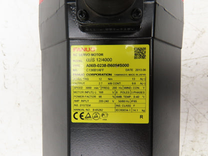 Fanuc A06B-0238-B605#S000 AC Servo Motor 2.7 kw 3000 RPM Pulsecoder