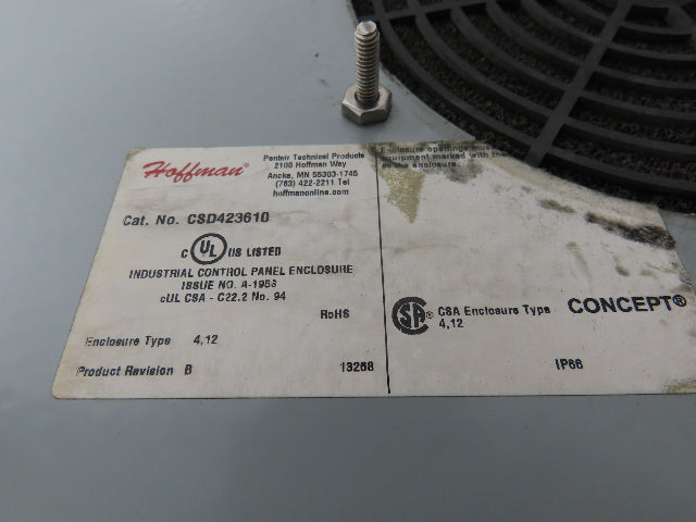 Hoffman CSD423610 Electrical Enclosure JIC Panel Box 42x36x10" Type 12 W/Window