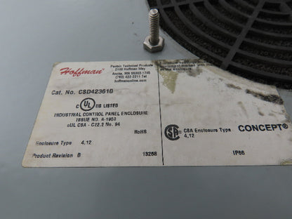 Hoffman CSD423610 Electrical Enclosure JIC Panel Box 42x36x10" Type 12 W/Window