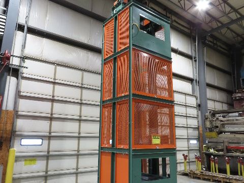 Roach Vertical Lift Elevator 36"Wx 48"L Belt Conveyor 11' 4" Travel 460V 3PH