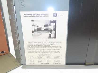 Westinghouse FDP325R Safety Disconnect Switch 400A 240VAC 100Hp 3Ph Fused