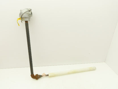 FWS Schaefer KK39ZA Thermocouple Pipe Well 18"x 21" Ceramic 90° Elbow 1/2"NPT