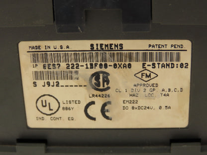 Siemens 6ES7222-1BF00-0XA0 Digital Output Module 24VDC E-Stand 02