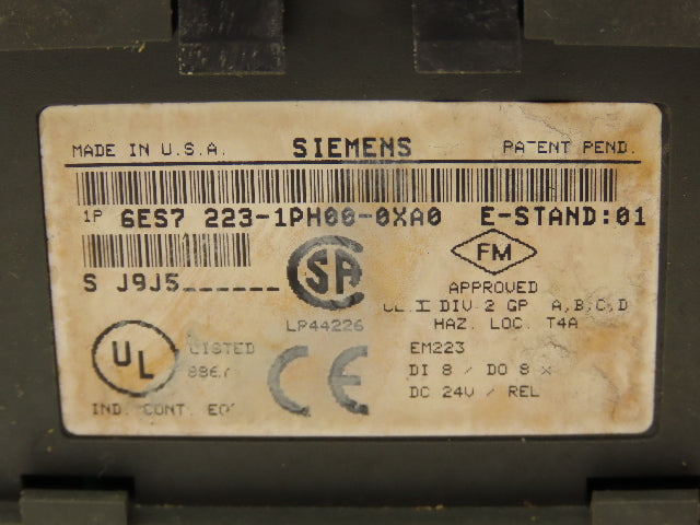 Siemens 6ES7223-1PH00-0XA0 Digital Output Module 24VDC E-Stand 01