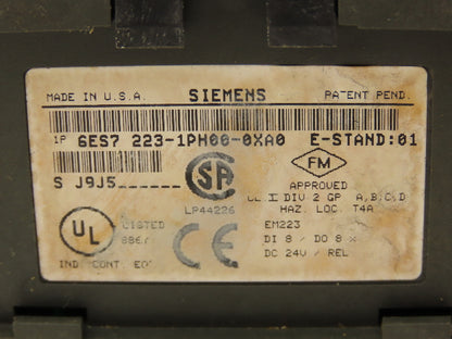 Siemens 6ES7223-1PH00-0XA0 Digital Output Module 24VDC E-Stand 01