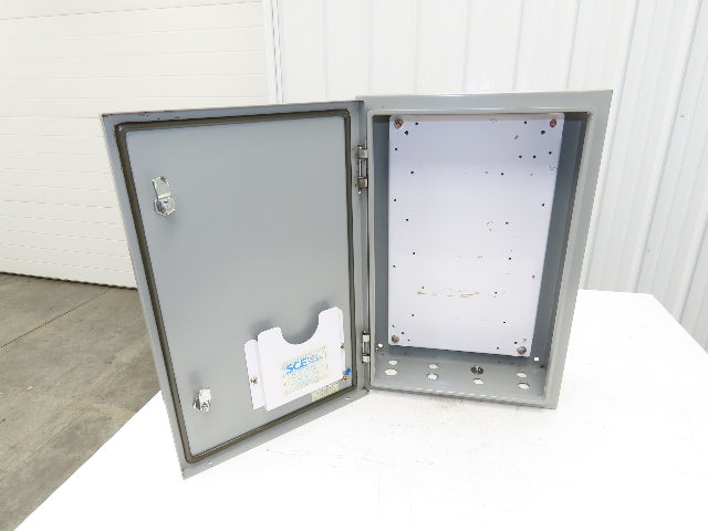 SCE SCE-24EL1606LP Electrical Enclosure JIC Panel Box 24x16x6" Type 12 Gray