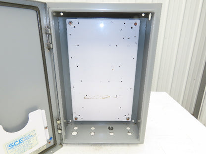 SCE SCE-24EL1606LP Electrical Enclosure JIC Panel Box 24x16x6" Type 12 Gray