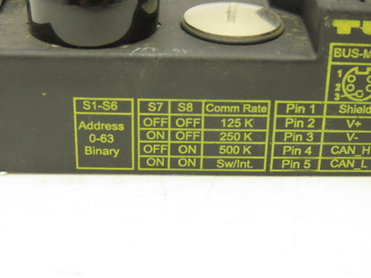 Turck CDN-IOM-88-0036 Bus Stop Device Net 8 In/8 Out Station 11-26VDC Input