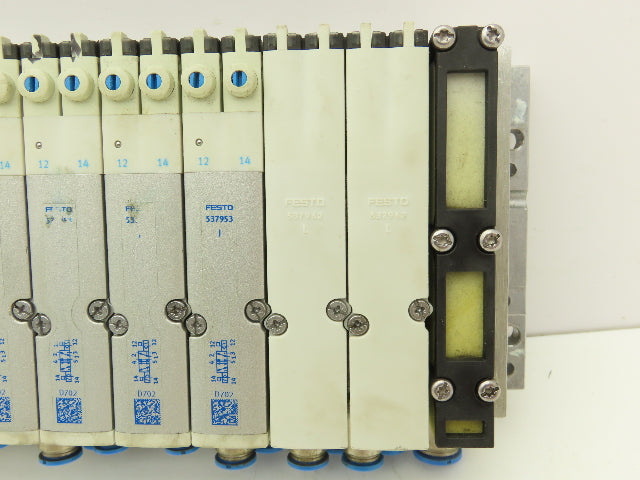 Festo 50E-F13GEQS-D+N32P-SGL-R-M4BU-6JLL+4T Pneumatic Air 6-Valve Manifold