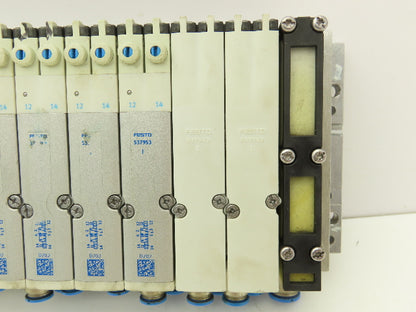 Festo 50E-F13GEQS-D+N32P-SGL-R-M4BU-6JLL+4T Pneumatic Air 6-Valve Manifold