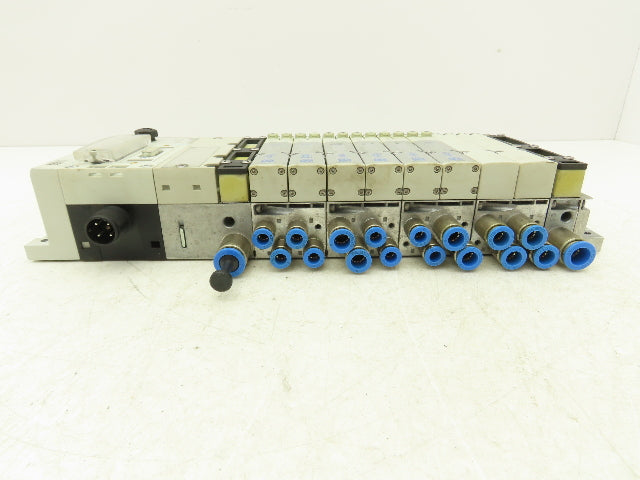 Festo 50E-F13GEQS-D+N32P-SGL-R-M4BU-6JLL+4T Pneumatic Air 6-Valve Manifold