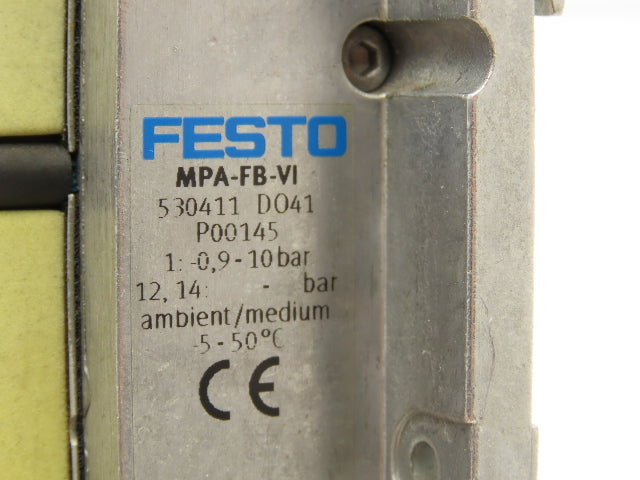 Festo 50E-F13GEQS-D+N32P-SGL-R-M4BU-6JLL+4T Pneumatic Air 6-Valve Manifold