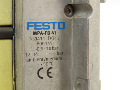 Festo 50E-F13GEQS-D+N32P-SGL-R-M4BU-6JLL+4T Pneumatic Air 6-Valve Manifold