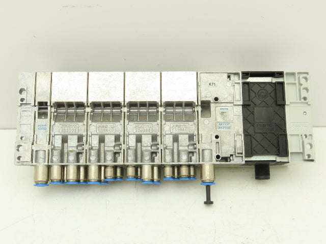 Festo 50E-F13GEQS-D+N32P-SGL-R-M4BU-6JLL+4T Pneumatic Air 6-Valve Manifold