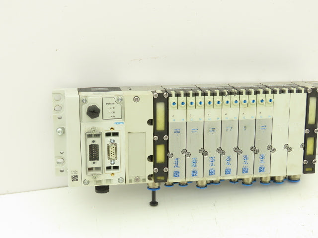 Festo 50E-F13GEQS-D+N32P-SGL-R-M4BU-6JLL+4T Pneumatic Air 6-Valve Manifold