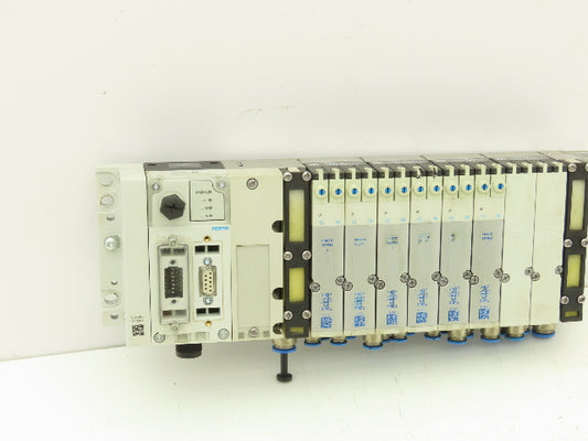 Festo 50E-F13GEQS-D+N32P-SGL-R-M4BU-6JLL+4T Pneumatic Air 6-Valve Manifold