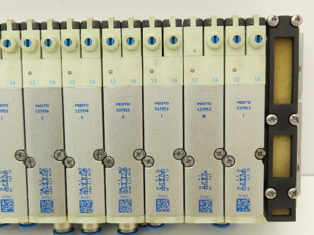 Festo 50E-F13GEQS-D+N32P-SGL-R-M5BU-4JEEGJMJ+5T Pneumatic Air 10-Valve Manifold