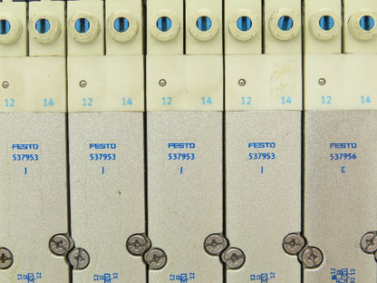 Festo 50E-F13GEQS-D+N32P-SGL-R-M5BU-4JEEGJMJ+5T Pneumatic Air 10-Valve Manifold