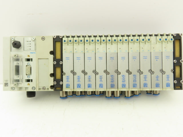 Festo 50E-F13GEQS-D+N32P-SGL-R-M5BU-4JEEGJMJ+5T Pneumatic Air 10-Valve Manifold