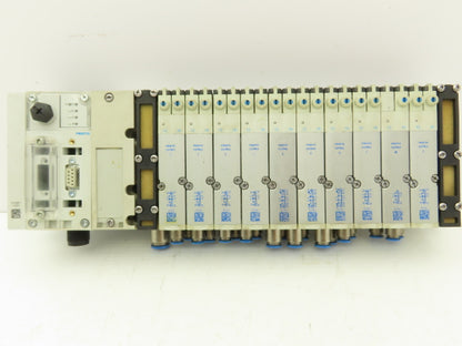 Festo 50E-F13GEQS-D+N32P-SGL-R-M5BU-4JEEGJMJ+5T Pneumatic Air 10-Valve Manifold