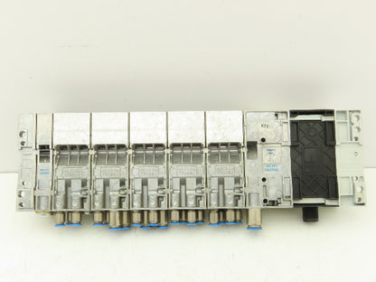 Festo 50E-F13GEQS-D+N32P-SGL-R-M5BU-4JEEGJMJ+5T Pneumatic Air 10-Valve Manifold