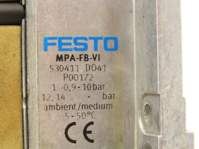 Festo 50E-F13GEQS-D+N32P-SGL-R-M5BU-4JEEGJMJ+5T Pneumatic Air 10-Valve Manifold