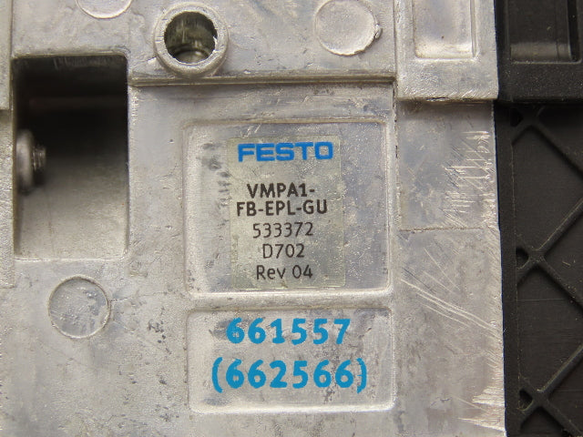 Festo 50E-F13GEQS-D+N32P-SGL-R-M5BU-4JEEGJMJ+5T Pneumatic Air 10-Valve Manifold