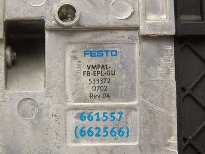 Festo 50E-F13GEQS-D+N32P-SGL-R-M5BU-4JEEGJMJ+5T Pneumatic Air 10-Valve Manifold