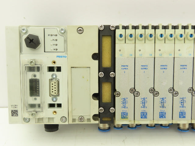 Festo 50E-F13GEQS-D+N32P-SGL-R-M5BU-4JEEGJMJ+5T Pneumatic Air 10-Valve Manifold