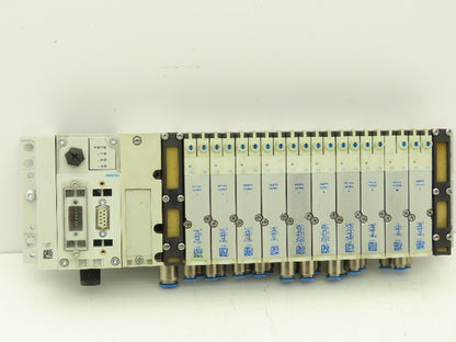 Festo 50E-F13GEQS-D+N32P-SGL-R-M5BU-4JEEGJMJ+5T Pneumatic Air 10-Valve Manifold