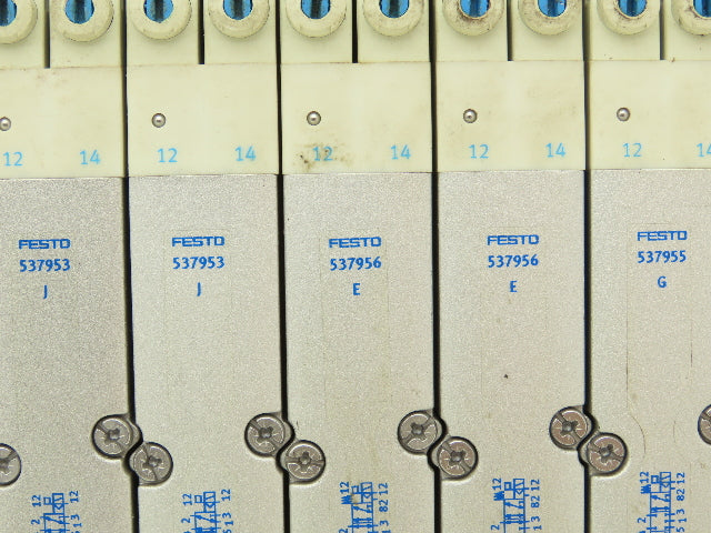 Festo 50E-F13GEQS-D+N32P-SGL-R-M4BTBU-JJEEGJMLJM+5T Pneumatic 9-Valve Manifold