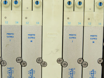 Festo 50E-F13GEQS-D+N32P-SGL-R-M4BTBU-JJEEGJMLJM+5T Pneumatic 9-Valve Manifold