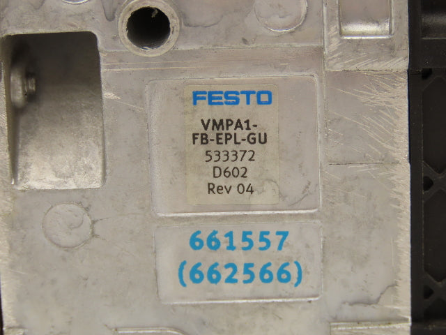 Festo 50E-F13GEQS-D+N32P-SGL-R-M4BTBU-JJEEGJMLJM+5T Pneumatic 9-Valve Manifold