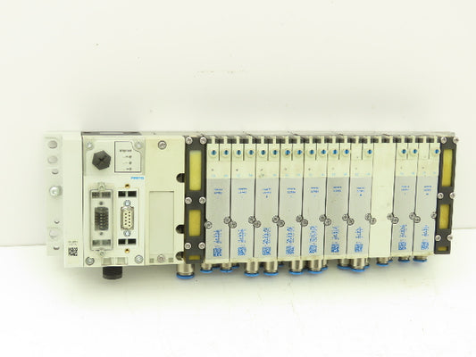 Festo 50E-F13GEQS-D+N32P-SGL-R-M4BTBU-JJEEGJMLJM+5T Pneumatic 9-Valve Manifold