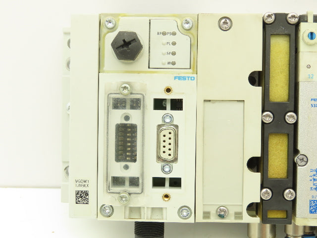 Festo 50E-F13GEQS-D+N32P-SGL-R-M5BU-JJEEGJMJJL+5T Pneumatic Air 9-Valve Manifold