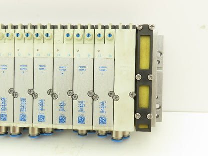 Festo 50E-F13GEQS-D+N32P-SGL-R-M5BU-JJEEGJMJJL+5T Pneumatic Air 9-Valve Manifold