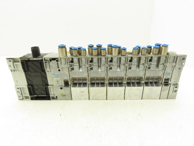 Festo 50E-F13GEQS-D+N32P-SGL-R-M5BU-JJEEGJMJJL+5T Pneumatic Air 9-Valve Manifold